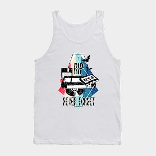 Never Forget - Rest in Peace CD, VHS, DISK and CASSETTE, Vintage, Retro oldies design, Tank Top